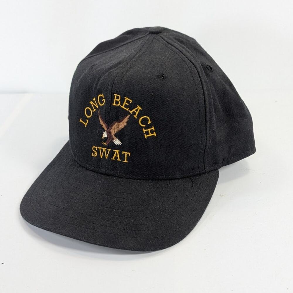 VTG New Era Long Beach SWAT Police Embroidered Strapback Cap Hat USA Pro 7 3/4
